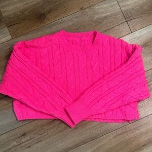 Pink Cable Knit Sweater